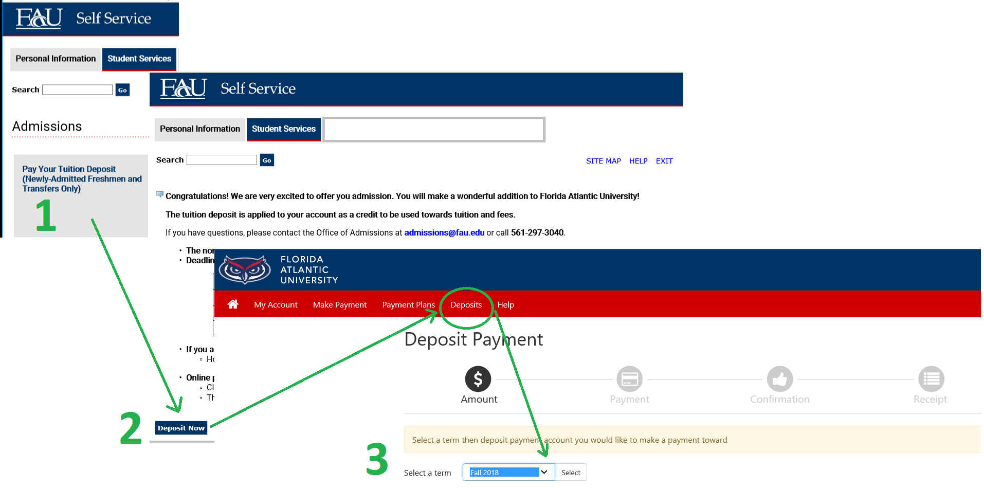 Tuition Deposit Steps