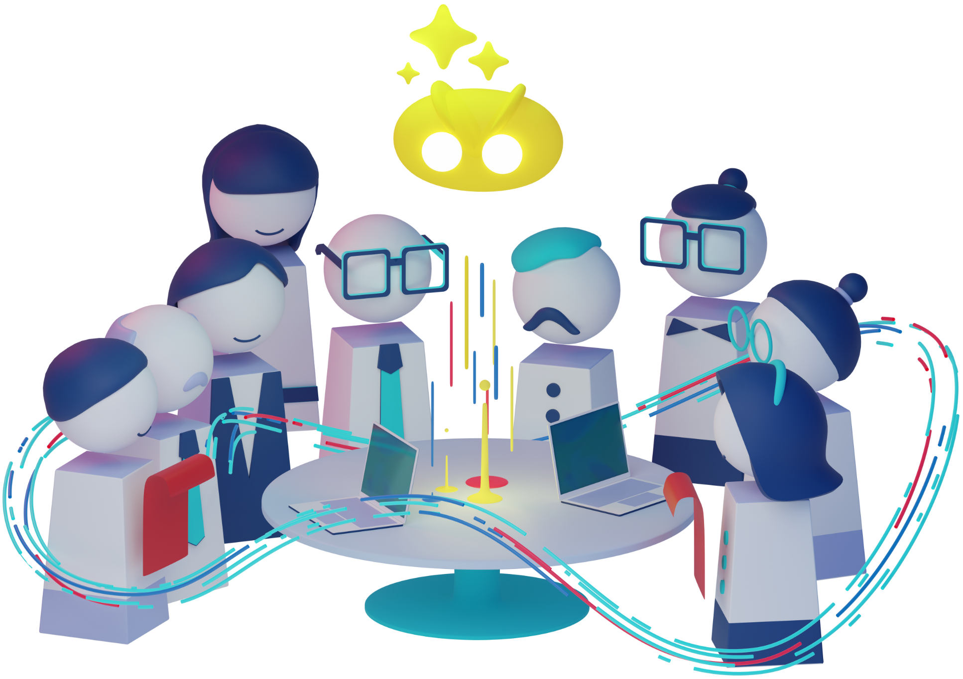 CG characters working with AI