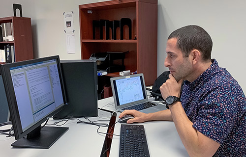 Ryan Gallagher in lab