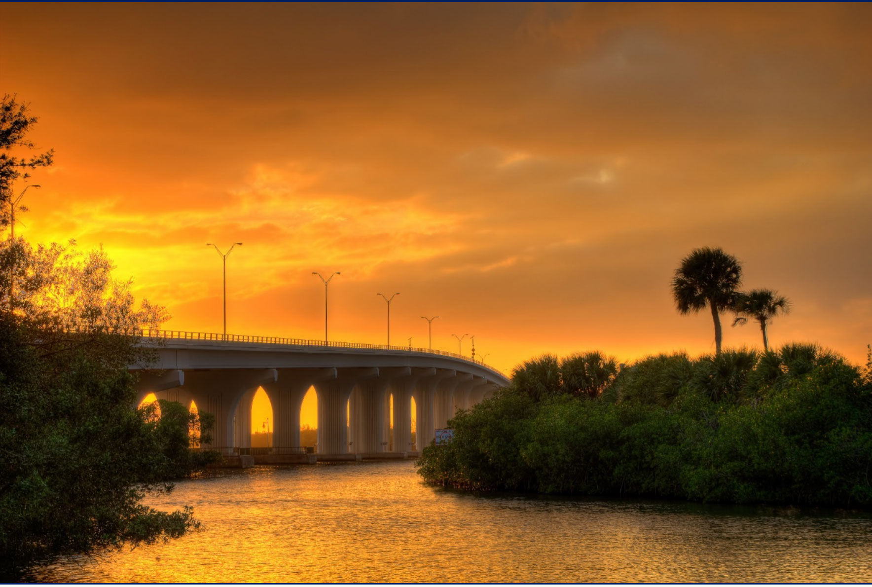 Florida sunset and bridge