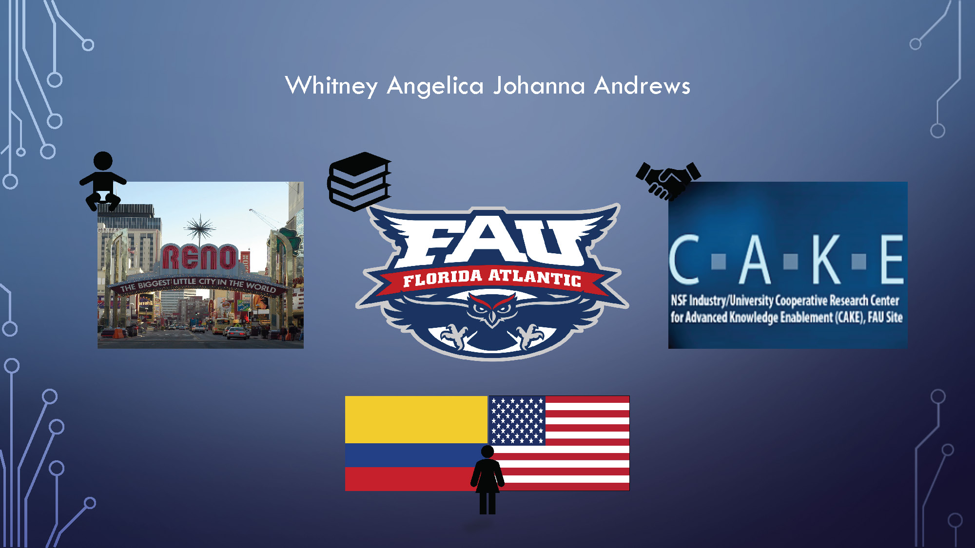 Slide 1: Title slide for Whitney Angelica Johanna Andrews presentation