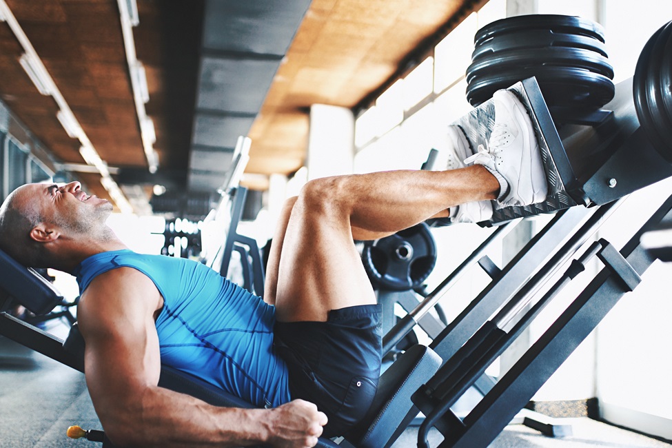 Leg press, man, working out, gym, weights