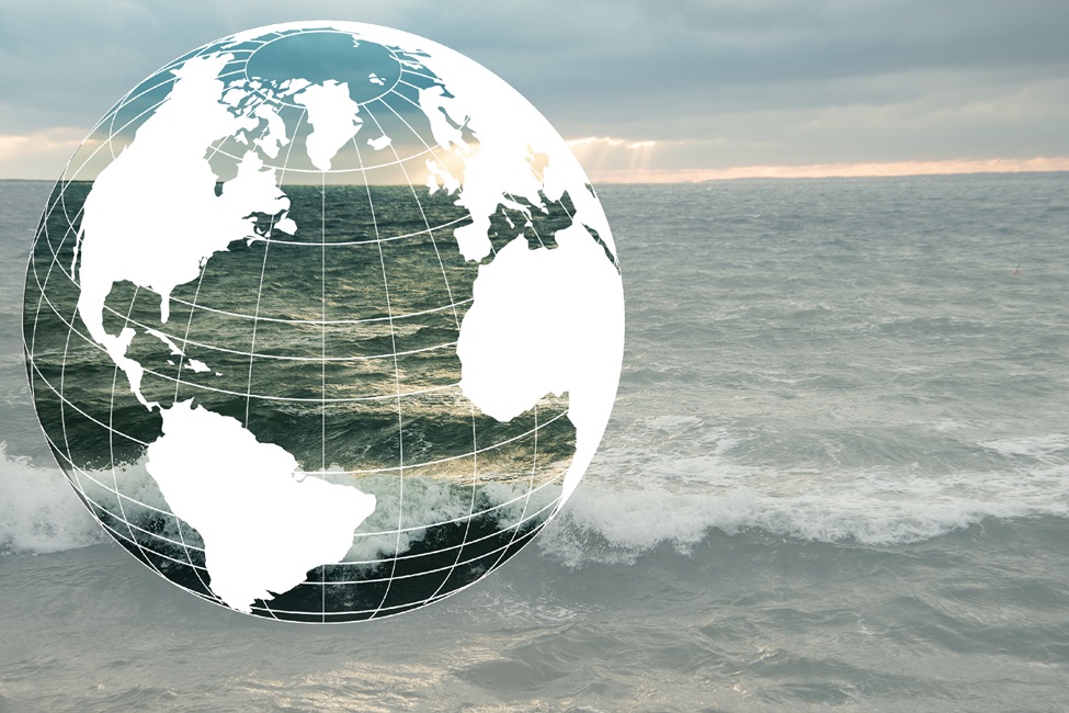 World with ocean around it