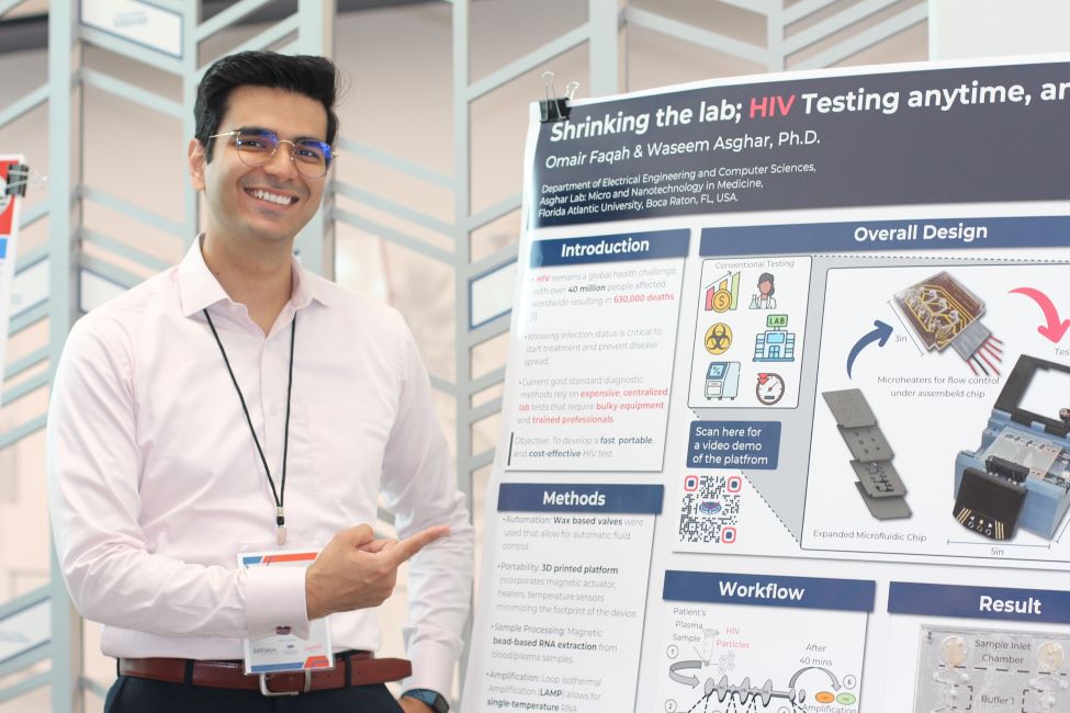 Florida Atlantic University’s Omair Faqah, a Ph.D. candidate in the College of Engineering and Computer Science, recently took second place in the statewide Three Minute Thesis (3MT®) Competition. 