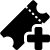 Icon of a ticket with a plus sign