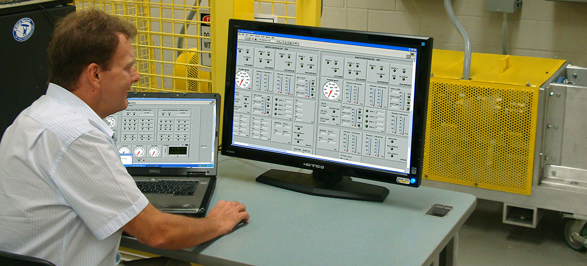 Engineer looking at computer