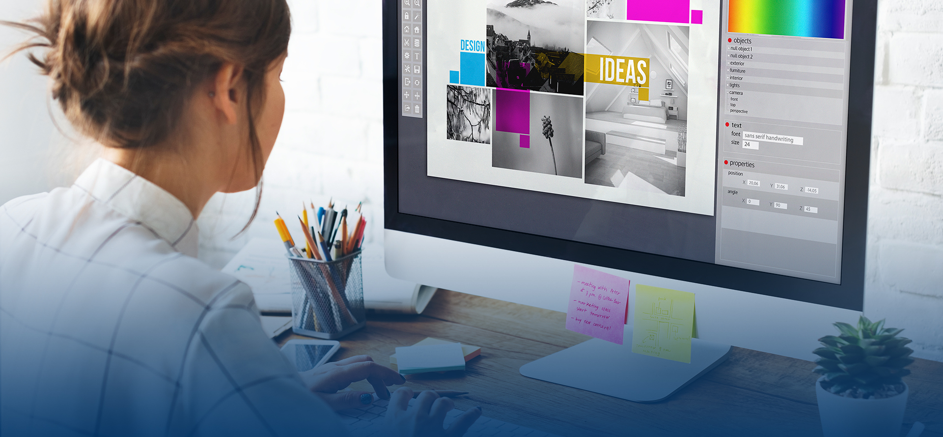 Person doing graphic design on a computer