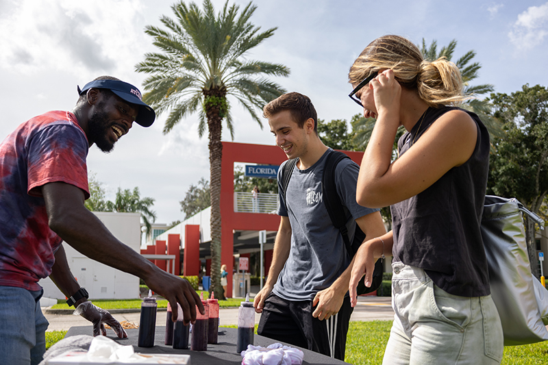 Tie dye event during Homecoming at Florida Atlantic!
