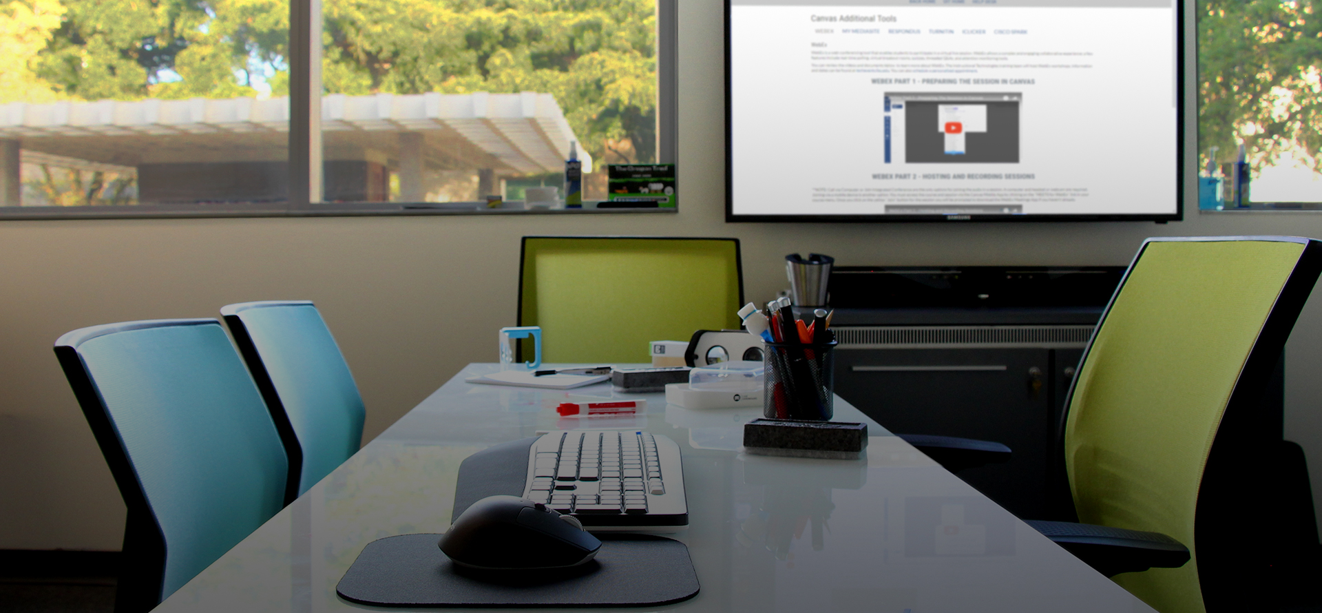 Training office with digital display